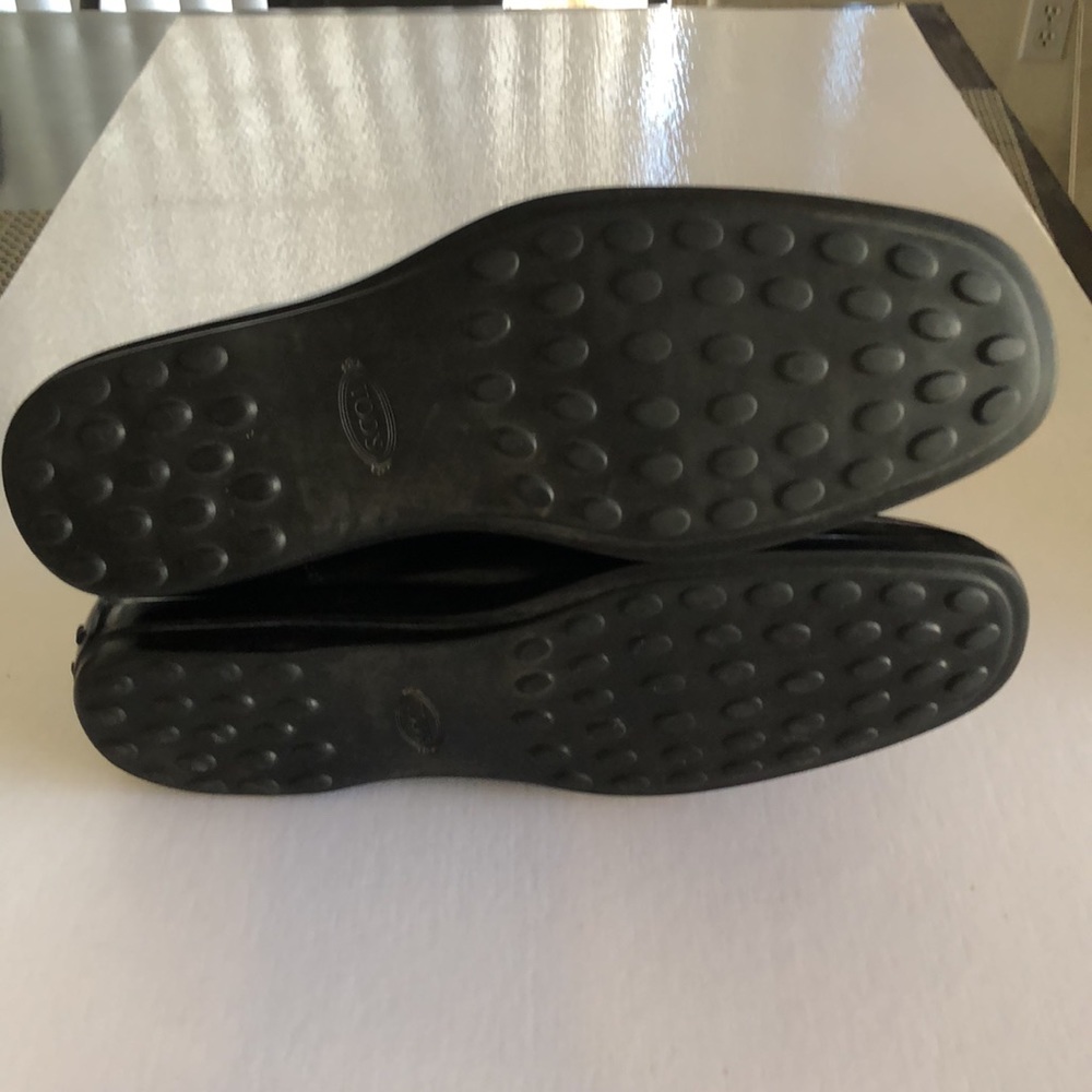 TOD’S Men’s Black Leather Driving Loafers Size 7 - Picture 7 of 15